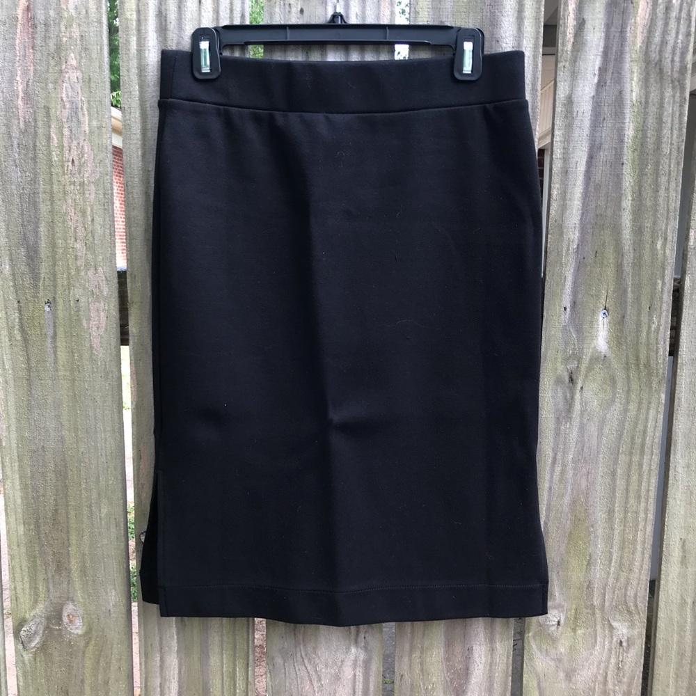 Madewell column side slit skirt in black, NWT